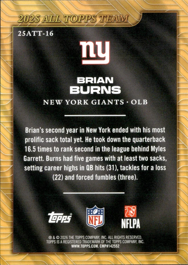 Brian Burns card back