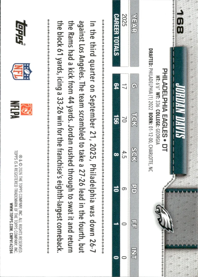 Jordan Davis card back
