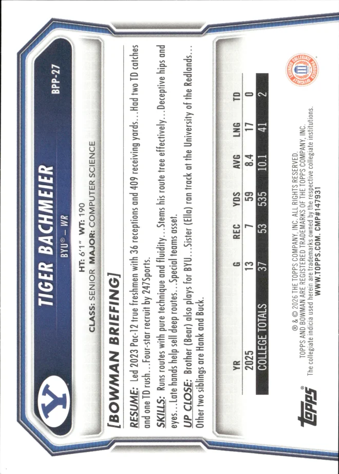 Tiger Bachmeier card back