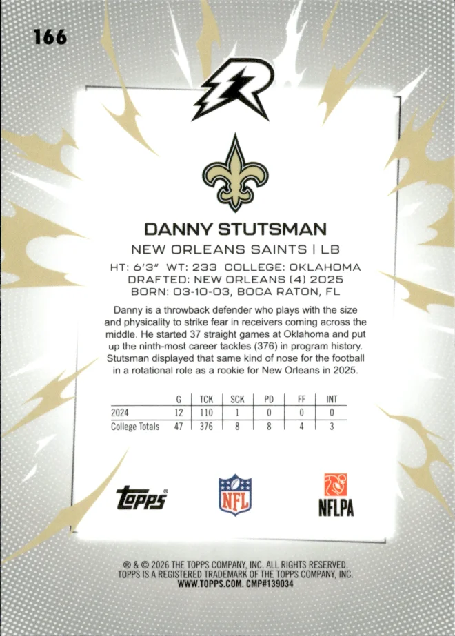 Danny Stutsman card back