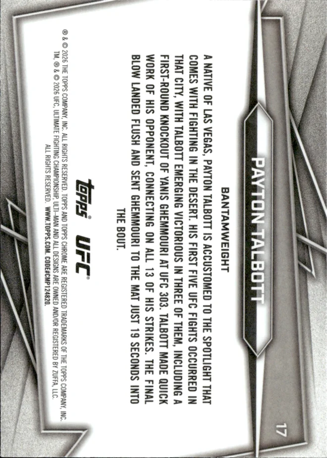 Payton Talbott card back