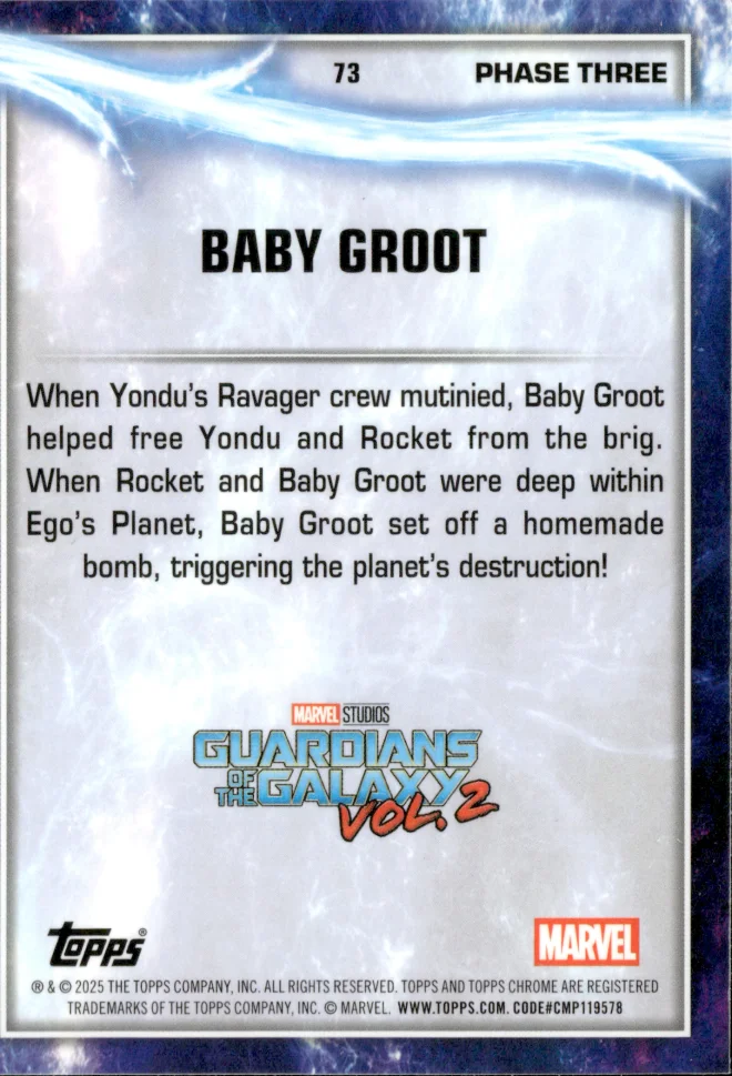 Baby Groot card back