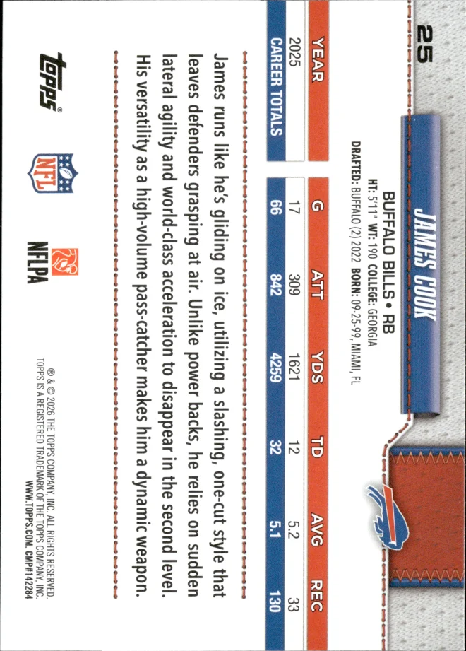 James Cook card back