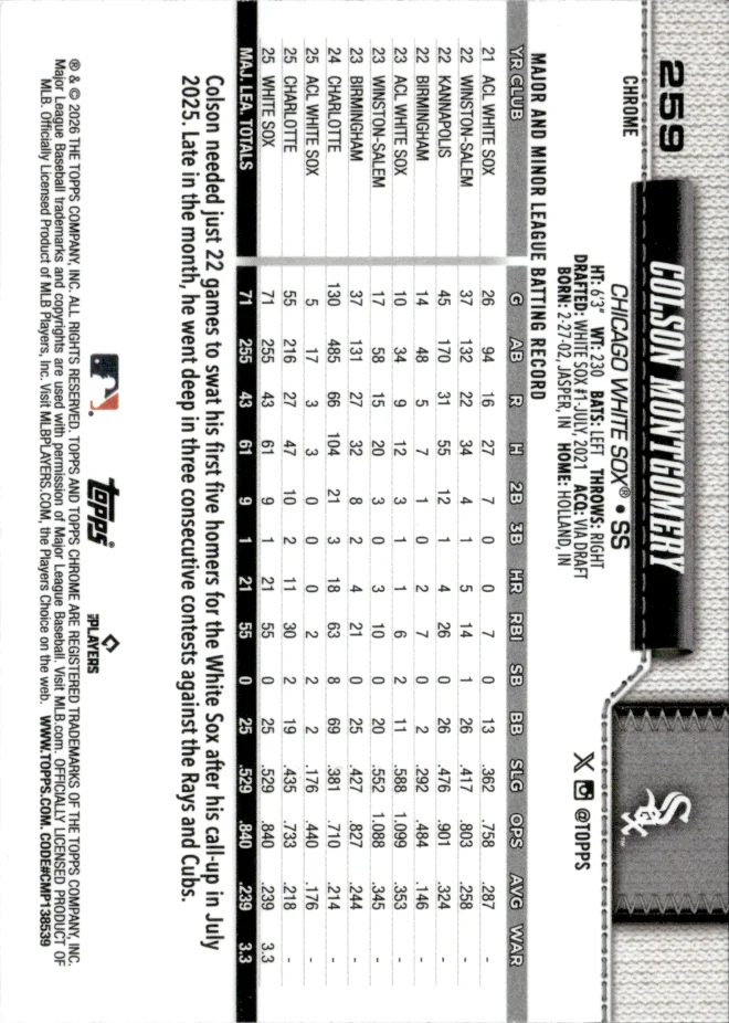 Colson Montgomery card back