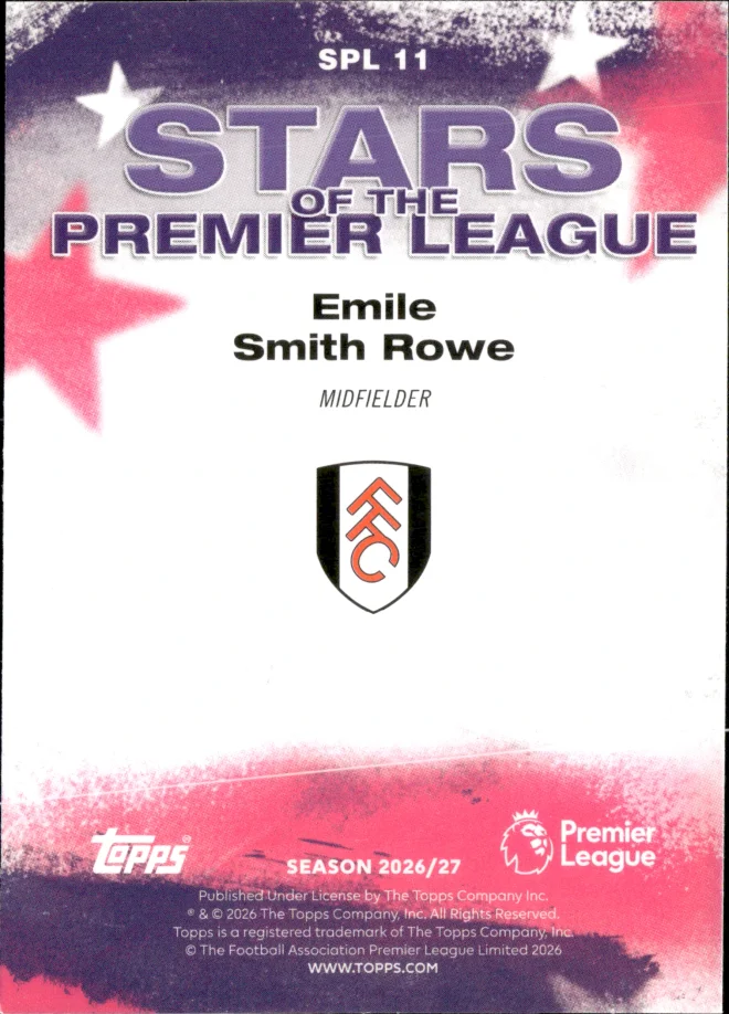 Emile Smith Rowe card back