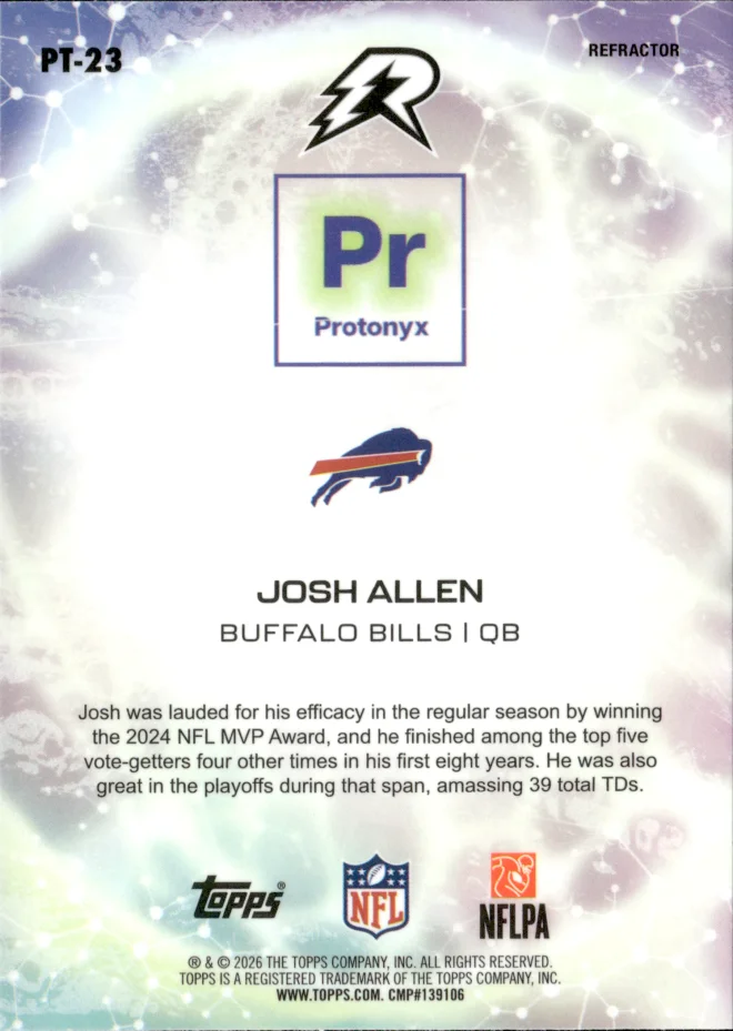 Josh Allen card back