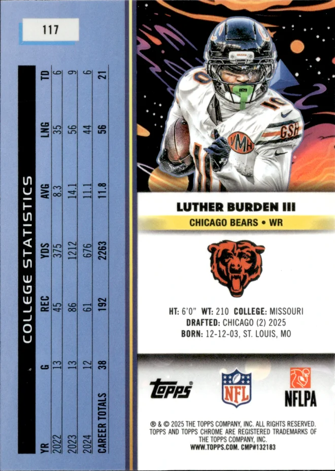 Luther Burden III card back