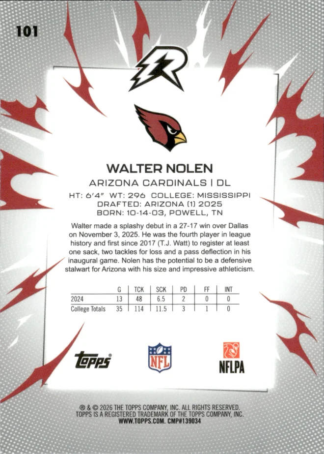 Walter Nolen card back
