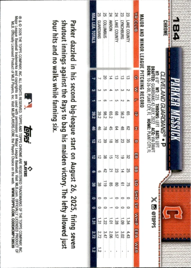 Parker Messick card back