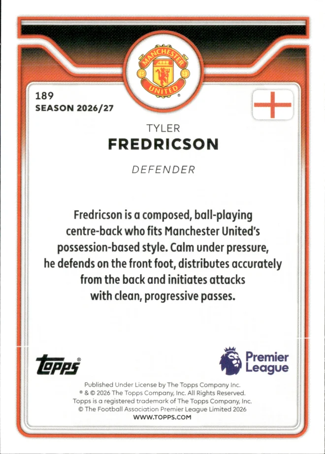 Tyler Fredricson card back