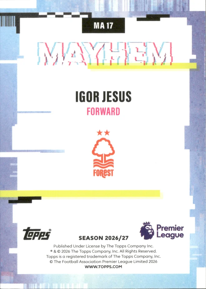 Igor Jesus card back