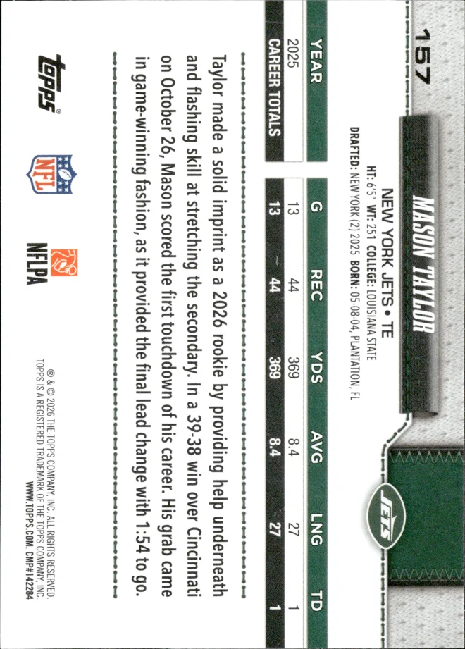 Mason Taylor card back