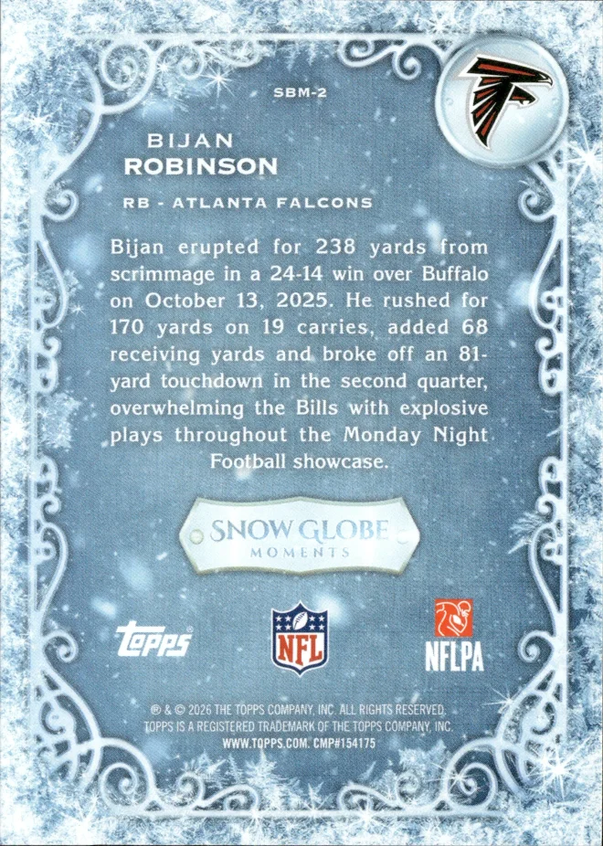 Bijan Robinson card back