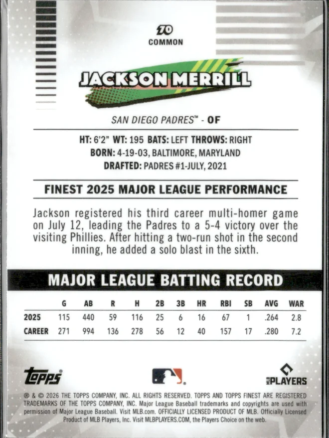 Jackson Merrill card back