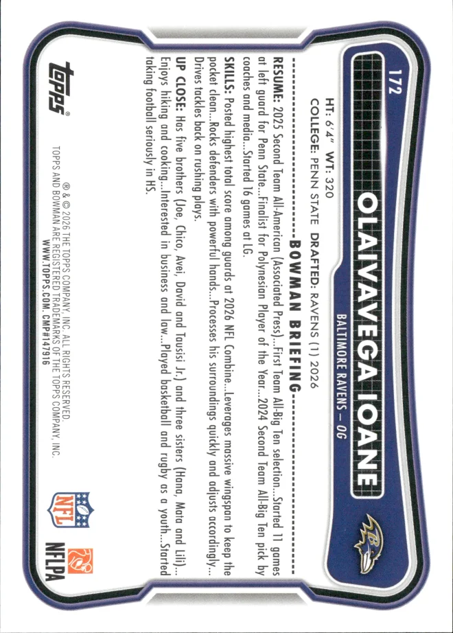 Olaivavega Ioane card back