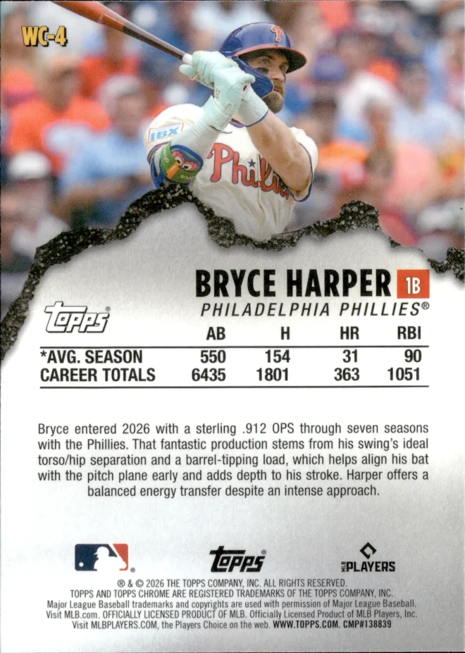 Bryce Harper card back