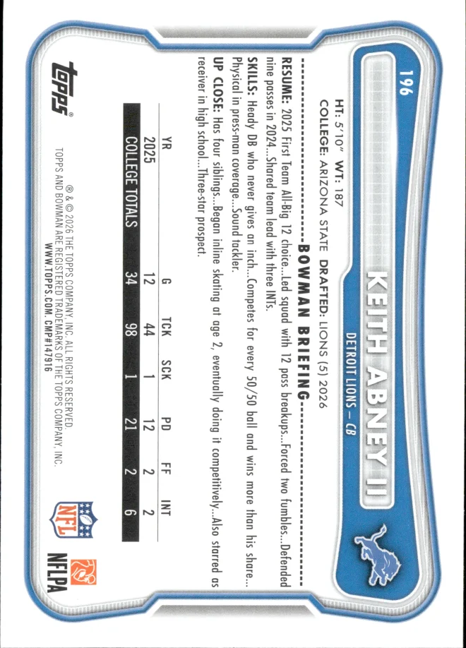 Keith Abney II card back
