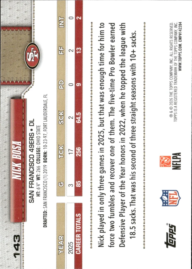 Nick Bosa card back