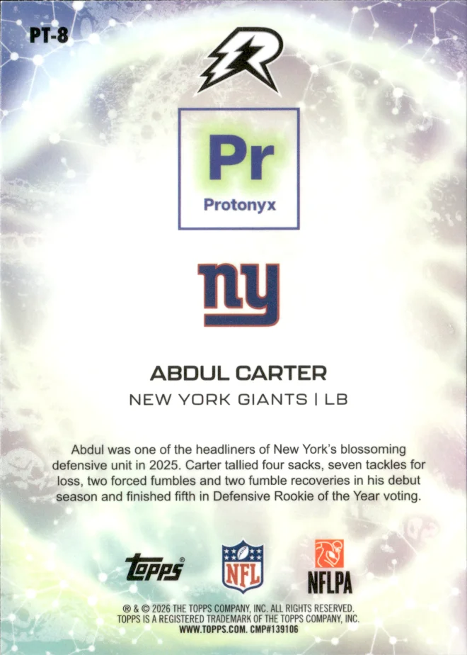 Abdul Carter card back