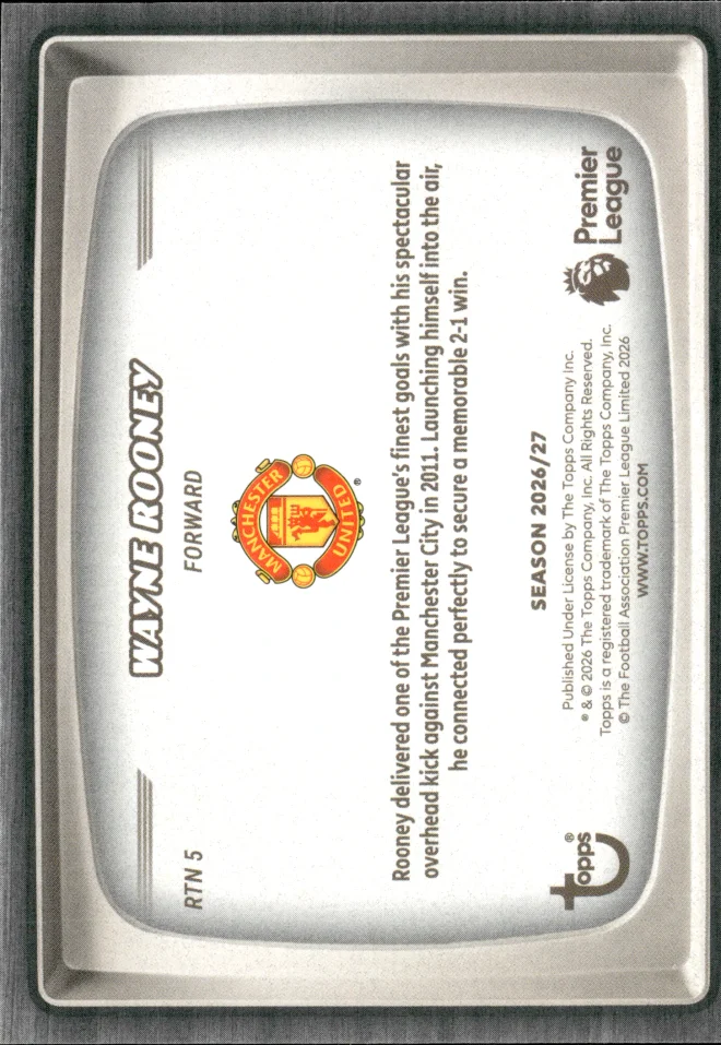 Wayne Rooney card back