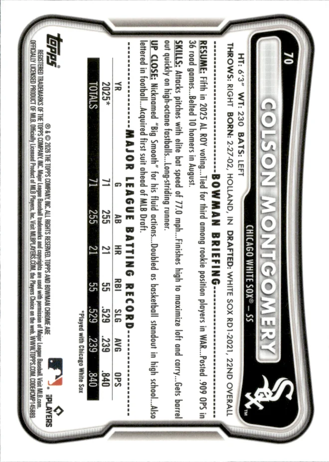 Colson Montgomery card back