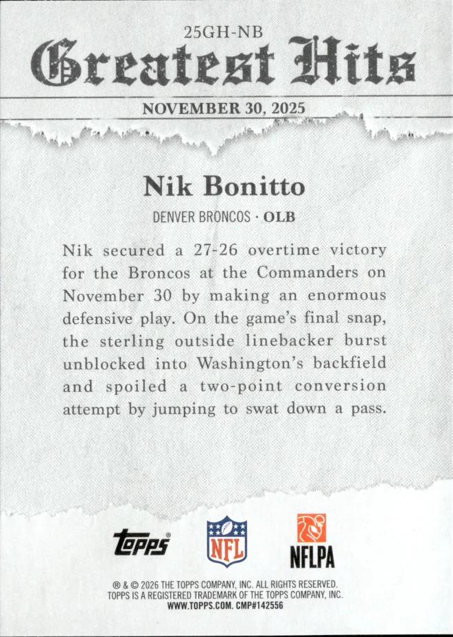 Nik Bonitto card back