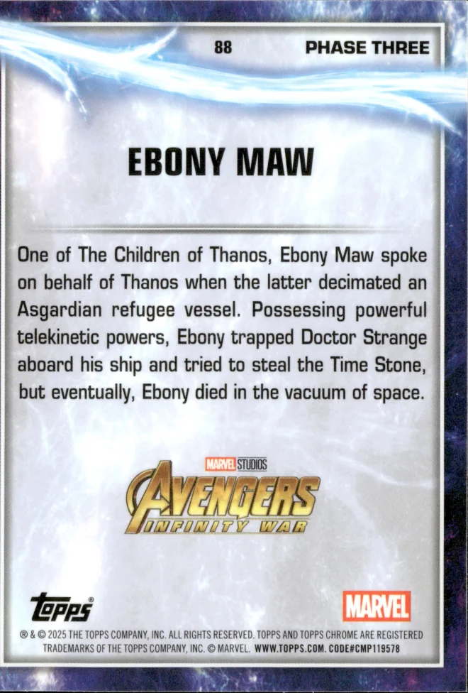 Ebony Maw card back