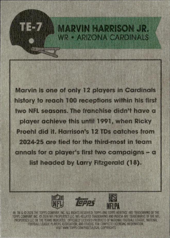 Marvin Harrison Jr. card back
