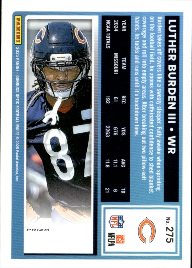 Luther Burden III card back