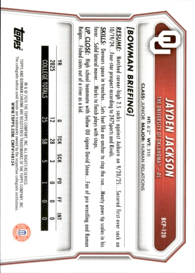 Jayden Jackson card back