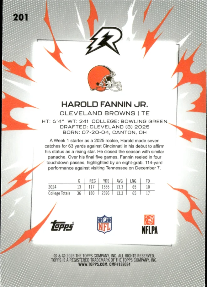 Harold Fannin Jr. card back