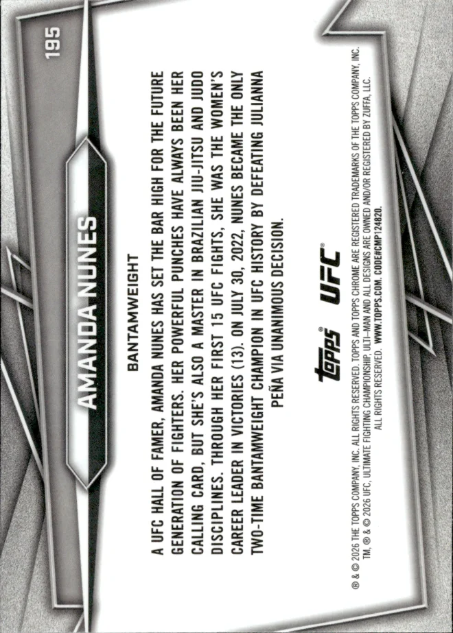 Amanda Nunes card back