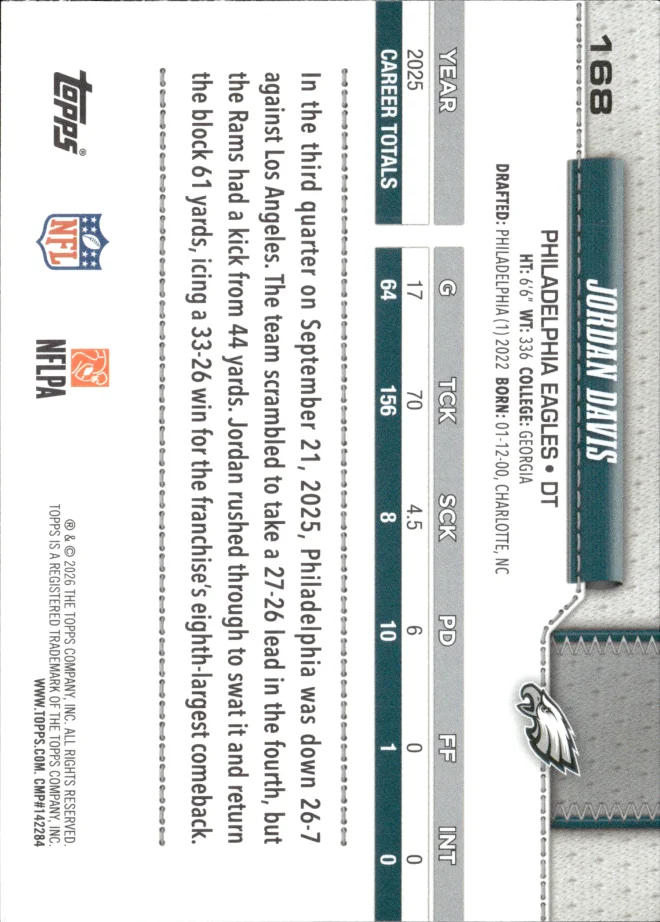 Jordan Davis card back