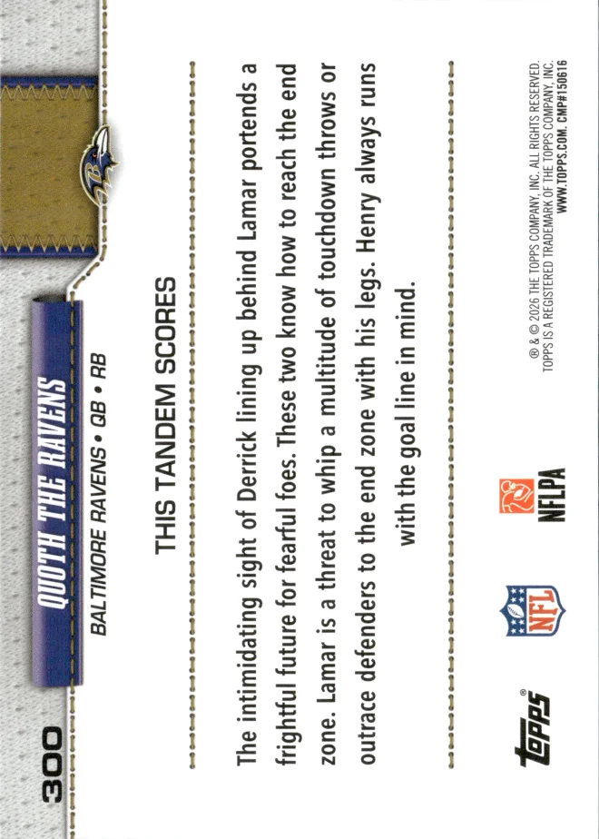 Lamar Jackson / Derrick Henry card back