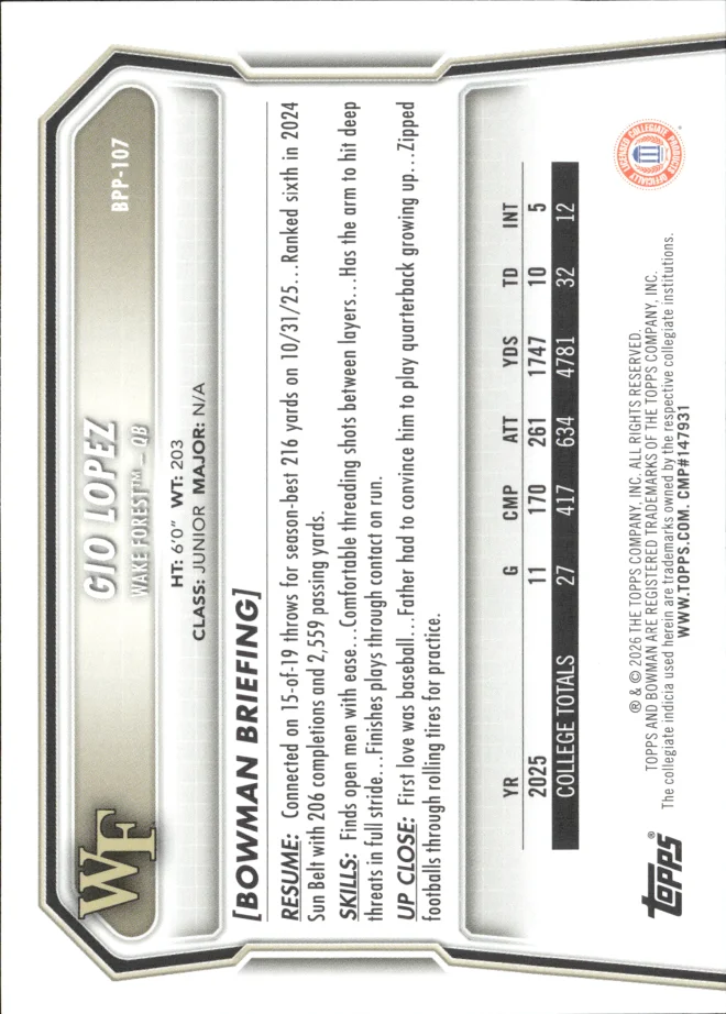 Gio Lopez card back