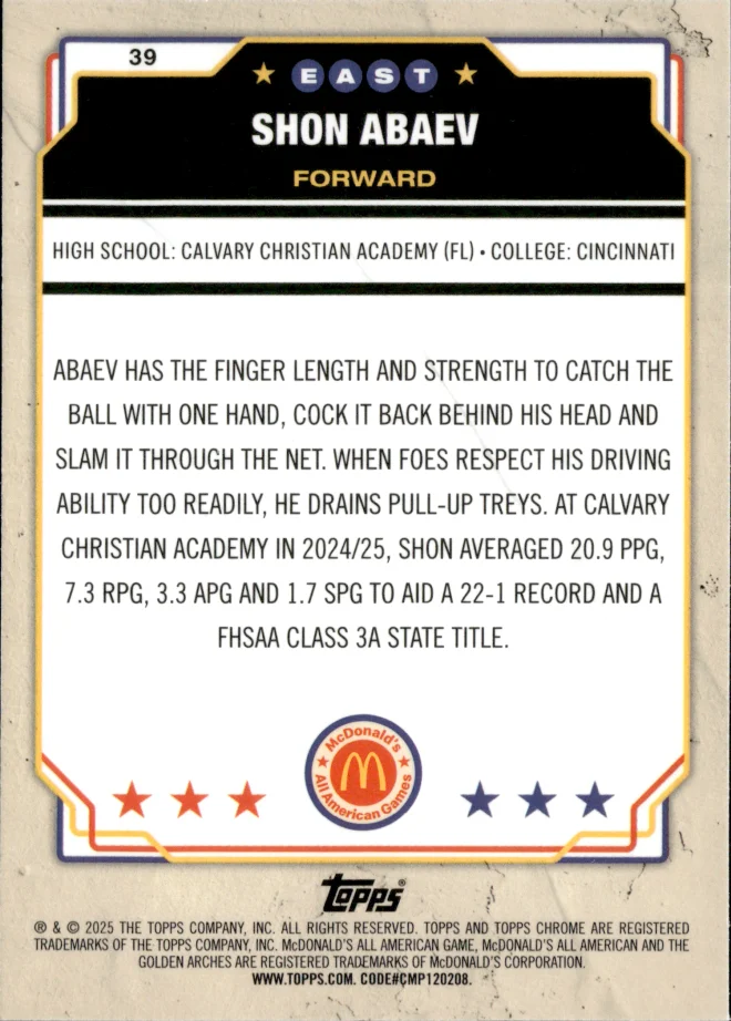 Shon Abaev card back