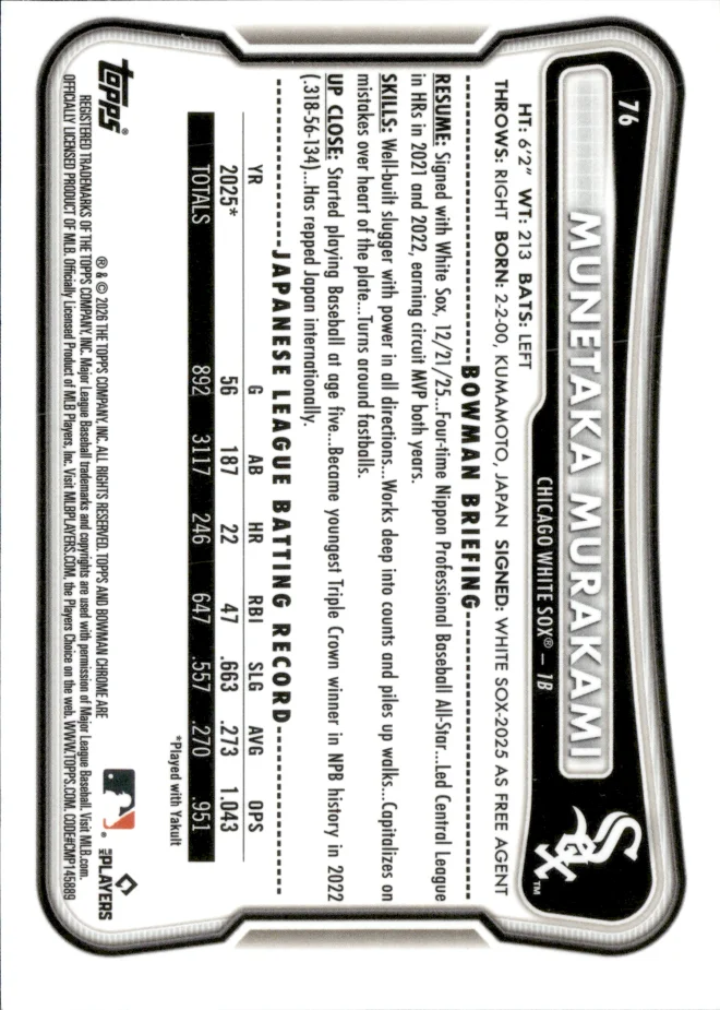 Munetaka Murakami card back
