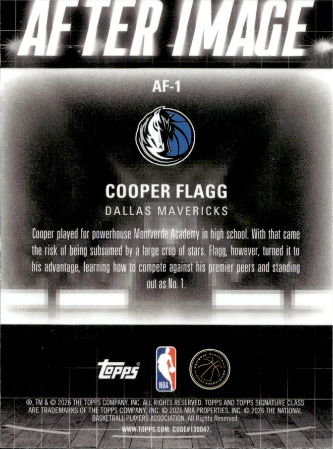 Cooper Flagg card back