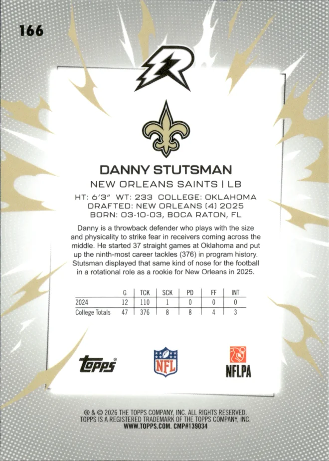 Danny Stutsman card back