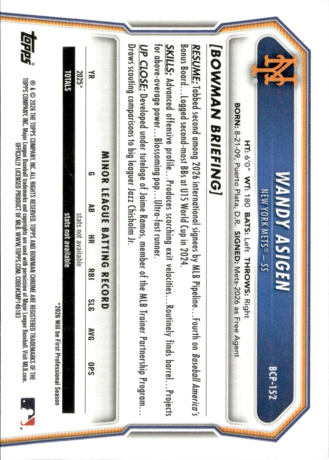 Wandy Asigen card back