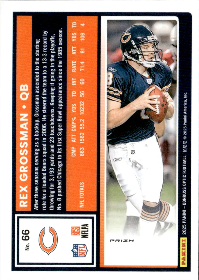 Rex Grossman card back