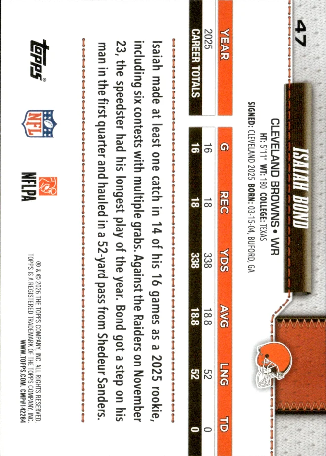 Isaiah Bond card back