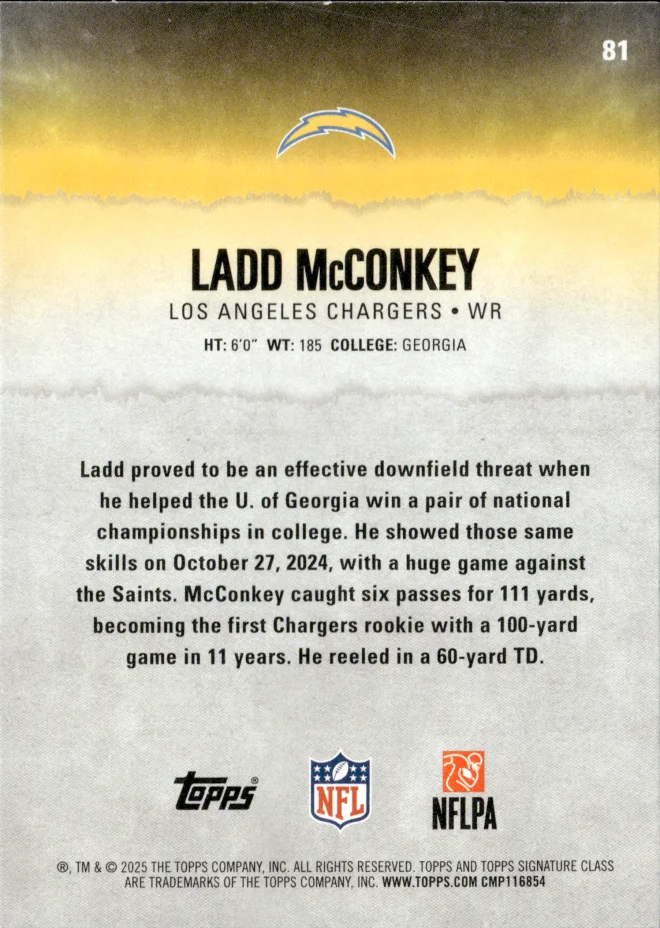 Ladd McConkey card back