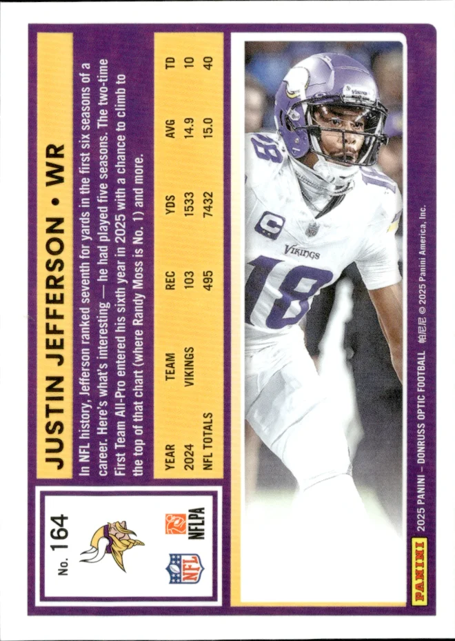 Justin Jefferson card back