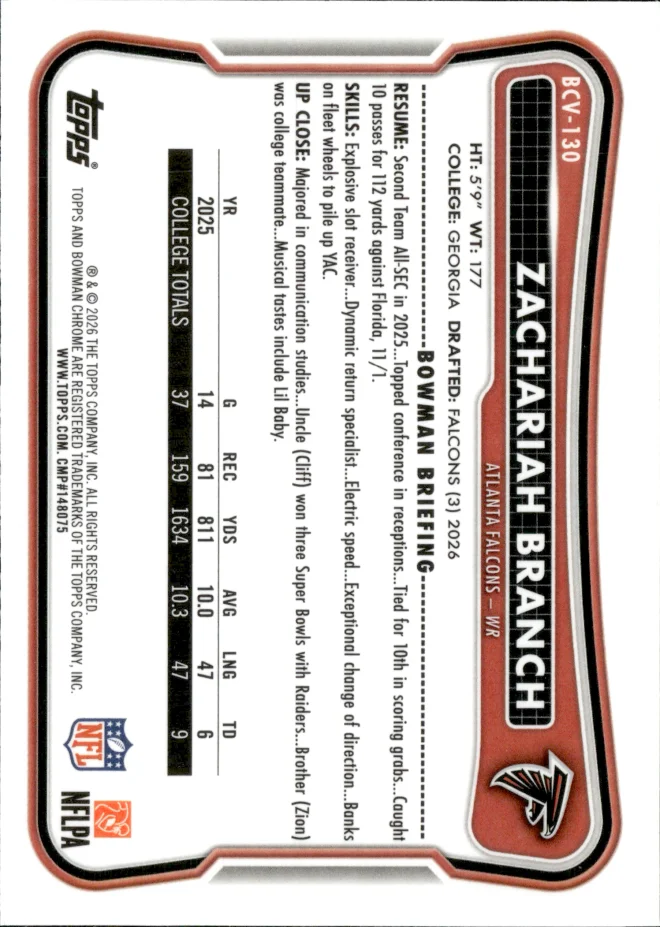 Zachariah Branch card back