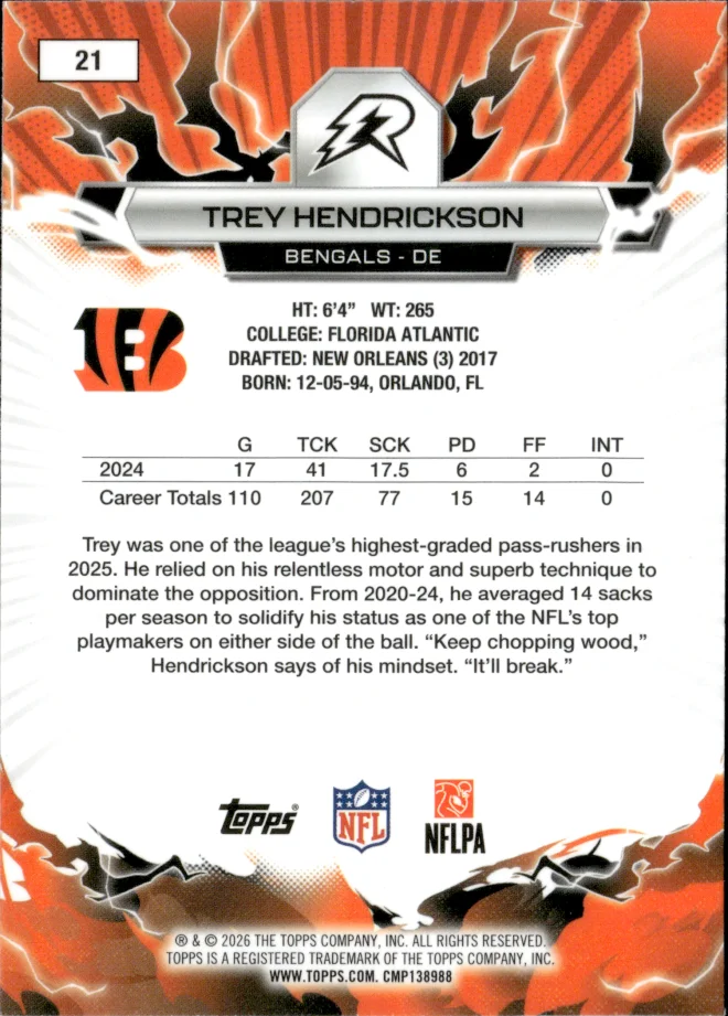 Trey Hendrickson card back