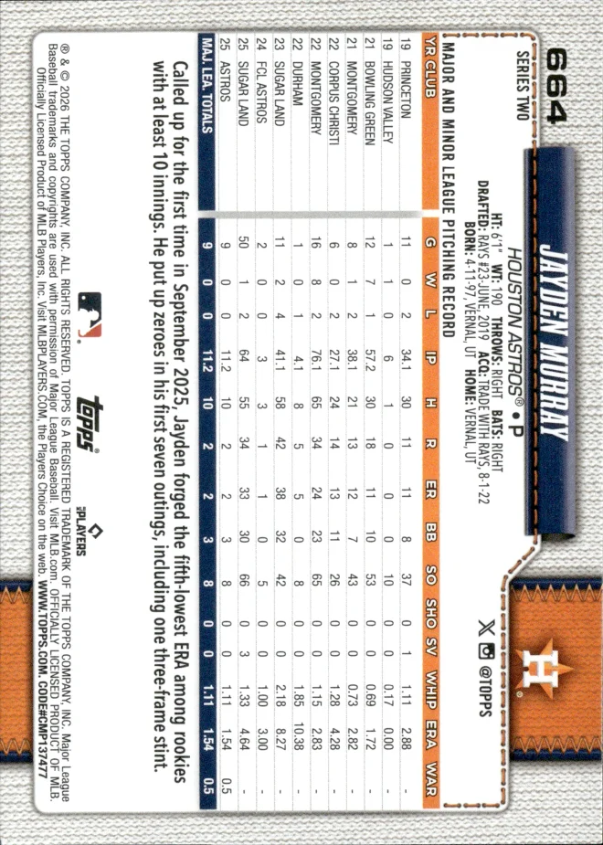 Jayden Murray card back