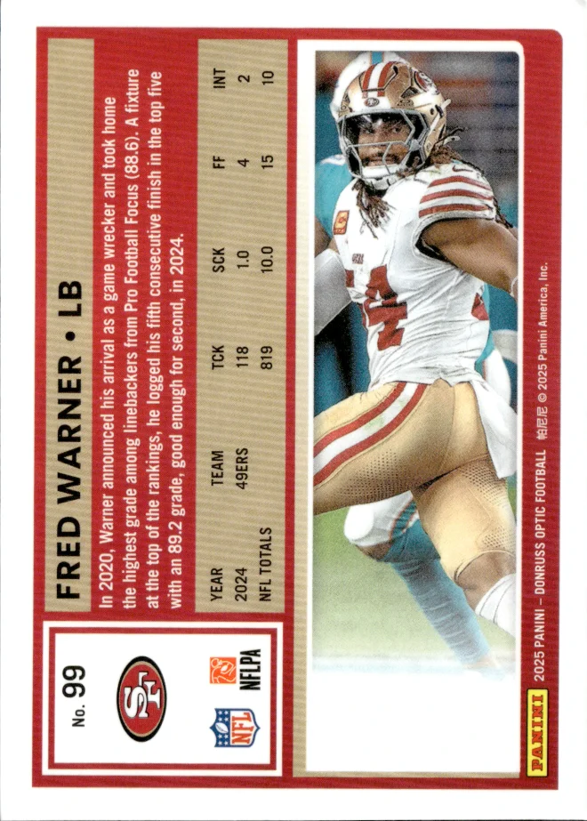 Fred Warner card back