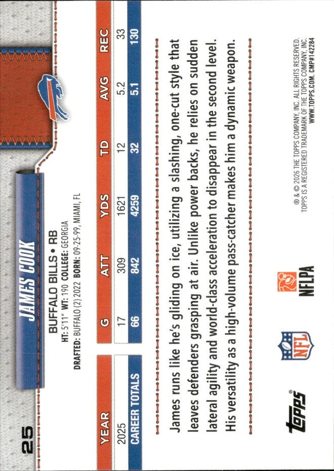 James Cook card back