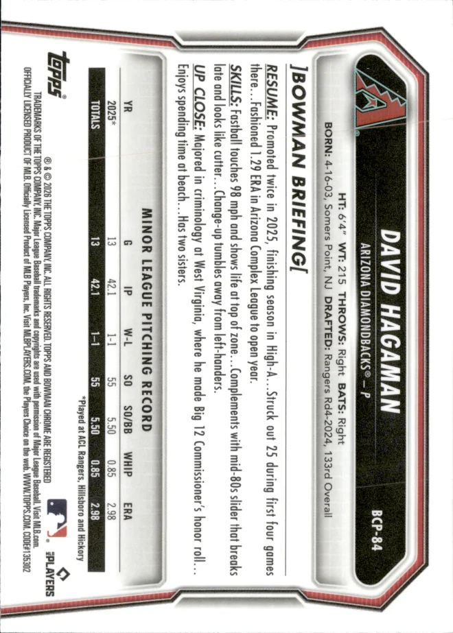 David Hagaman card back